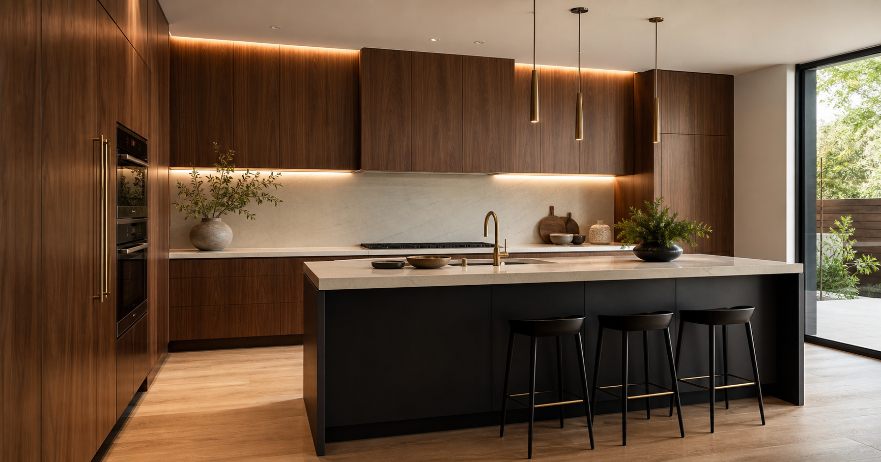 Luxury custom walnut kitchen
