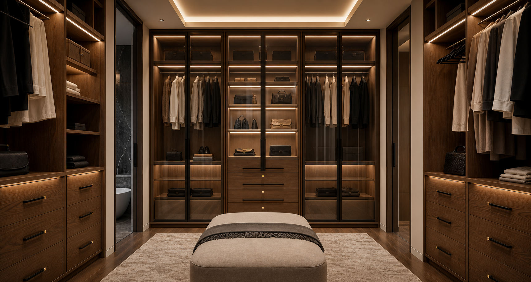 Custom walk-in closet cabinetry